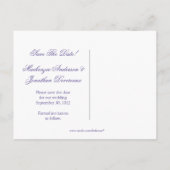 Paarse Lavendel Witte Bloemen Bewaar de datum Aankondigingskaart (Achterkant)