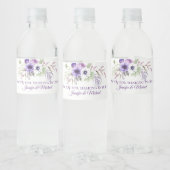 Paarse Lavendel Witte Bloemen Bruiloft Gunsten | Waterfles Etiket (Flessen)