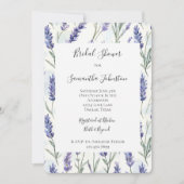 Paarse Lavendel Witte Bloemen Vrijgezellenfeest Kaart (Voorkant)