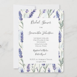 Paarse Lavendel Witte Bloemen Vrijgezellenfeest Kaart