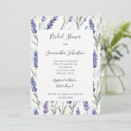 Paarse Lavendel Witte Bloemen Vrijgezellenfeest Kaart