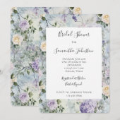 Paarse Lavendel Witte Bloemen Vrijgezellenfeest Kaart (Voorkant / Achterkant)