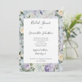 Paarse Lavendel Witte Bloemen Vrijgezellenfeest Kaart (Staand voorkant)