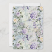 Paarse Lavendel Witte Bloemen Vrijgezellenfeest Kaart (Achterkant)