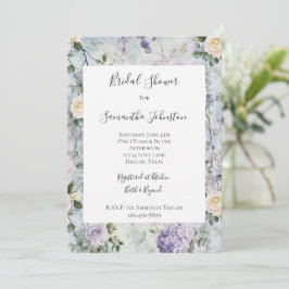 Paarse Lavendel Witte Bloemen Vrijgezellenfeest Kaart