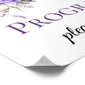 Paarse lavendel witte bloemige huwelijksprogramma  poster (Hoek)
