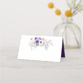 Paarse lavendel witte Waterverf bloemen Plaatskaartje (Achterkant)