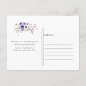 Paarse Lavendel Witte Waterverf Vrijgezellenfeest Briefkaart (Achterkant)