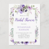 Paarse Lavendel Witte Waterverf Vrijgezellenfeest Briefkaart (Voorkant)