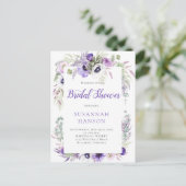 Paarse Lavendel Witte Waterverf Vrijgezellenfeest Briefkaart (Staand voorkant)