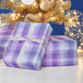 Paarse lavendel zachte nevel geruite patroon cadeaupapier
