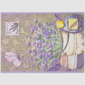 Paarse Lavendelbloei Apotheker Vintage Ephemera Tissuepapier (Voorkant)