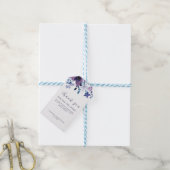 Paarse lavendelbloem | Baby shower Dank u Cadeaulabel (Met Touw)