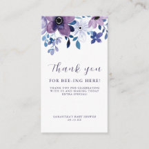 Paarse lavendelbloem | Baby shower Dank u