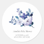 Paarse lavendelbloem | BABY SHOWER Ronde Sticker (Voorkant)