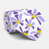 Paarse lavendelbloem halsdoek stropdas (Opgerold)