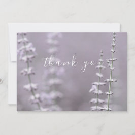  Paarse lavendelbloem plat bedankkaartje Bedankkaart