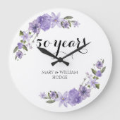 Paarse lavendelbloemen 50ste huwelijksverjaardag grote klok (Voorkant)