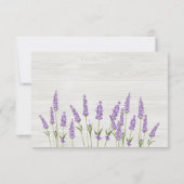 Paarse lavendelbloemen Bruiloft RSVP Kaartje (Achterkant)