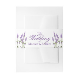 Paarse lavendelbloemen Bruiloft Uitnodigingen Wikkel