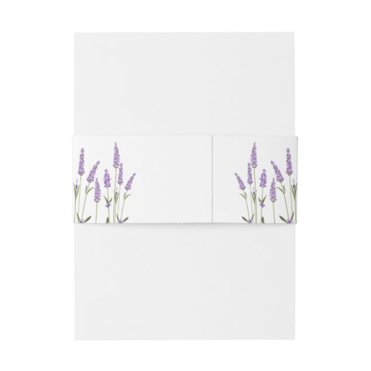 Paarse lavendelbloemen Bruiloft Uitnodigingen Wikkel (Achterkant Voorbeeld)