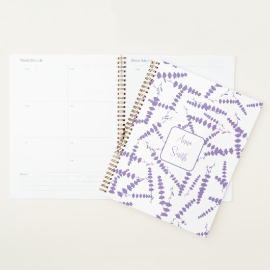 Paarse Lavendelbloemen _ Floral Pattern Script Planner (Display)