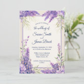 Paarse Lavendelbloemen gewikkeld in een lijst Kaart (Staand voorkant)