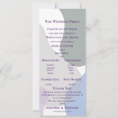  Paarse Lavendelbloemen huwelijksprogramma Kaart (Achterkant)