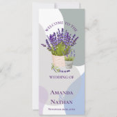  Paarse Lavendelbloemen huwelijksprogramma Kaart (Voorkant)