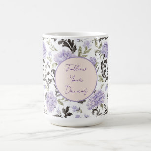 Paarse lavendelbloemen   koffiemok