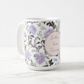 Paarse lavendelbloemen koffiemok (Voorkant links)