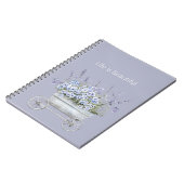 Paarse lavendelbloemen notitieboek (Linkerzijde)