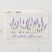 Paarse lavendelbloemen op houten Vrijgezellenfeest Kaart (Voorkant / Achterkant)