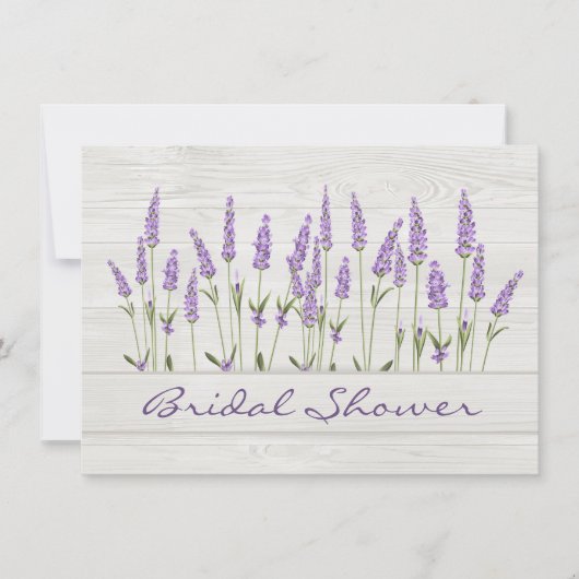 Paarse lavendelbloemen op houten Vrijgezellenfeest Kaart (Voorkant)
