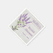 Paarse lavendelbloemen op houten Vrijgezellenfeest Servet (Hoek)