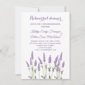 Paarse lavendelbloemen repetitie diner kaart (Voorkant)