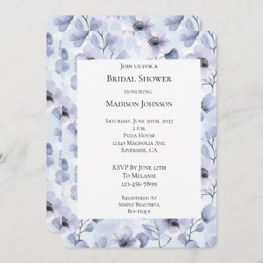  Paarse Lavendelbloemen Vrijgezellenfeest Kaart (Voorkant / Achterkant)