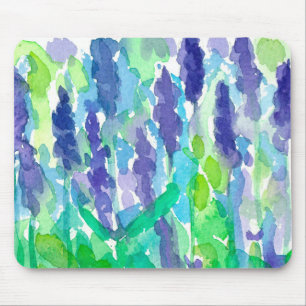 Paarse lavendelbloemen Waterverf Muismat