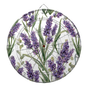 Paarse lavendelbloesems watercolor botanisch dartbord