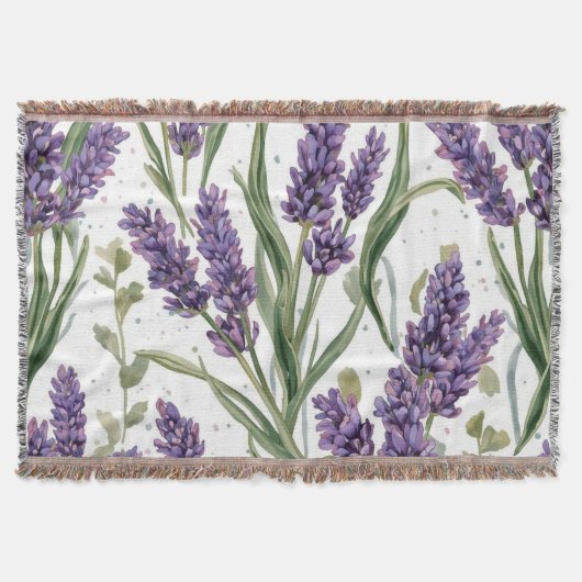 Paarse lavendelbloesems watercolor botanisch deken (Voorkant)