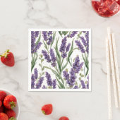 Paarse lavendelbloesems watercolor botanisch servet (Insitu)