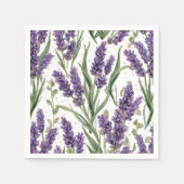 Paarse lavendelbloesems watercolor botanisch servet (Voorkant)