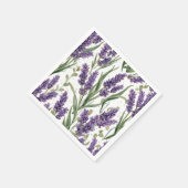 Paarse lavendelbloesems watercolor botanisch servet (Hoek)