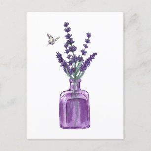 Paarse lavendelboeket briefkaart