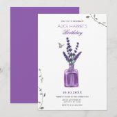 Paarse lavendelboeket kaart (Voorkant / Achterkant)