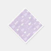 Paarse lavendelbomen winterkerst servet (Hoek)