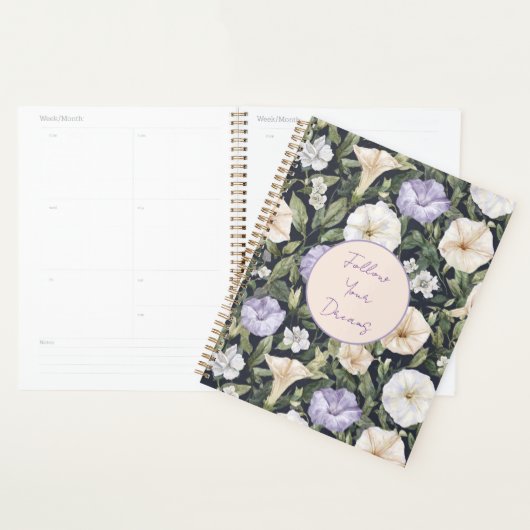 Paarse lavendelcrème Petunia bloemen   Planner (Display)
