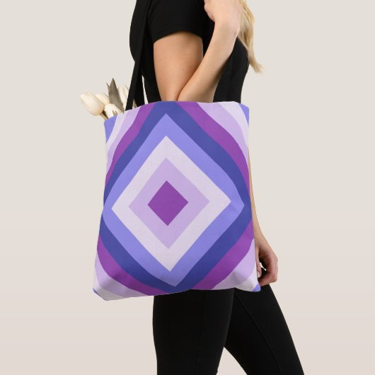 Paarse lavendeldiamant tote bag (Dichtbij)