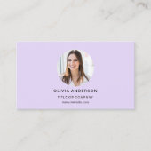 Paarse lavendelfoto met QR-code Visitekaartje (Voorkant)