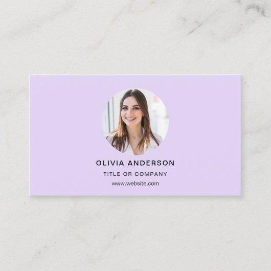 Paarse lavendelfoto met QR-code Visitekaartje (Voorkant)